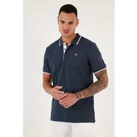 Buratti 5902118 Aqua-Mavi % 100 Pamuk Düğmeli Slim Fit Polo Erkek T-Shirt