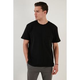 Buratti 5902305 Siyah Bisiklet Yaka Pamuklu Oversize Erkek T-shirt