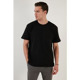 Buratti 5902305 Siyah Bisiklet Yaka Pamuklu Oversize Erkek T-shirt