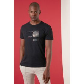 Buratti 5902358 Siyah Baskılı Regular Fit Bisiklet Yaka Erkek T-shirt