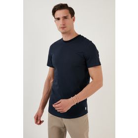 Buratti 5902511 Mavi Bisiklet Yaka Regular Erkek T-shirt