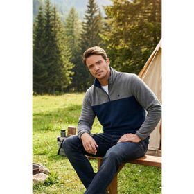 Buratti 5906016 Gri Regular Fit Fermuarlı Dik Yaka Kışlık Şardonlu Erkek Polar