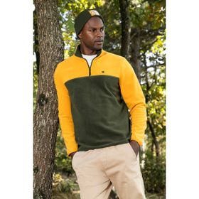 Buratti 5906016 Hardal Regular Fit Fermuarlı Dik Yaka Kışlık Şardonlu Erkek Polar