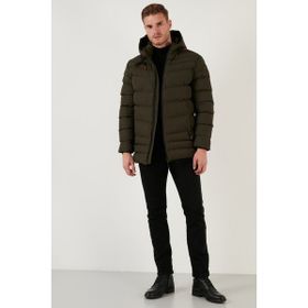 Buratti 6274818 Haki Slim Fit Kapüşonlu Cepli Erkek Mont