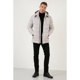 Buratti 6274818 Taş Slim Fit Kapüşonlu Cepli Erkek Mont