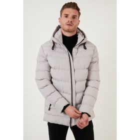 Buratti 6274818 Taş Slim Fit Kapüşonlu Cepli Erkek Mont