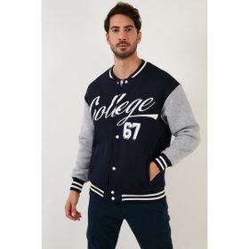 Buratti 628X8928 Lacivert Regular Fit İçi Yumuşak Tüylü Kolej Yaka Bomber Erkek Mont