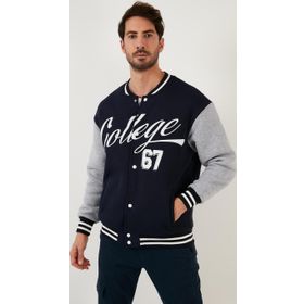 Buratti 628X8928 Lacivert Regular Fit İçi Yumuşak Tüylü Kolej Yaka Bomber Erkek Mont