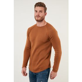Buratti 6353420 Gri Regular Fit Bisiklet Yaka Pamuklu Erkek Kazak