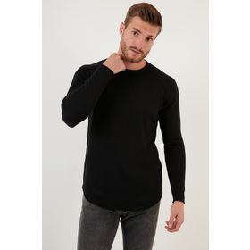 Buratti 6353420 Gri Regular Fit Bisiklet Yaka Pamuklu Erkek Kazak