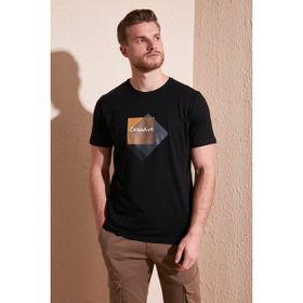 Buratti 646R3940 Siyah Baskılı Slim Fit Erkek T-shirt
