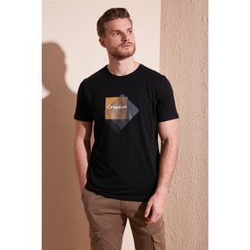 Buratti 646R3940 Siyah Baskılı Slim Fit Erkek T-shirt