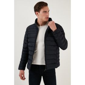 Buratti 649002 Dik Yaka Fermuarlı Cepli Slim Fit Lacivert Erkek Şişme Mont