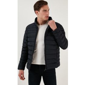 Buratti 649002 Dik Yaka Fermuarlı Cepli Slim Fit Lacivert Erkek Şişme Mont