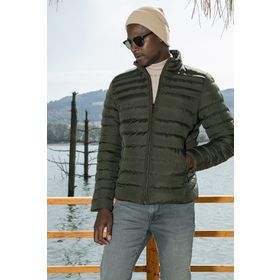 Buratti 649002 Dik Yaka Fermuarlı Cepli Slim Fit Vizon Erkek Şişme Mont