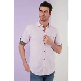 Buratti CF21S111766 Pamuk Keten Görünümlü Kısa Kollu Erkek Gömlek