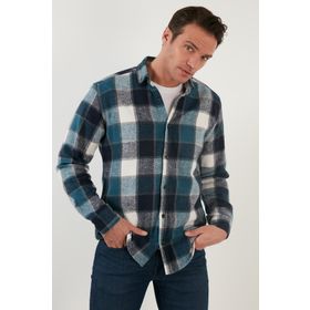 Buratti Cf21W112844 Slim Fit Petrol Erkek Gömlek