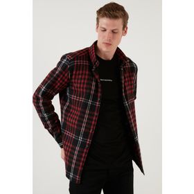 Buratti CF23W114653 Pamuklu Ekoseli Slim Fit Düğmeli Yaka Erkek Gömlek