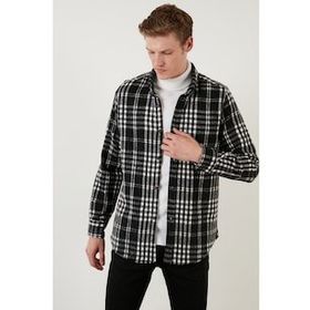 Buratti CF23W114653 Pamuklu Ekoseli Slim Fit Düğmeli Yaka Erkek Gömlek