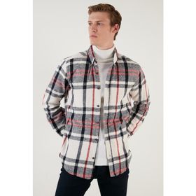 Buratti CF23W114662 Pamuklu Ekoseli Slim Fit Düğmeli Yaka Erkek Gömlek