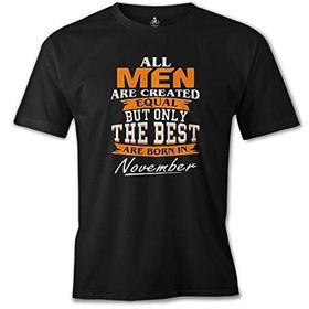Burç Born in November Equal Siyah Erkek T-Shirt