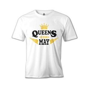 Burç Queens Born in May Beyaz Erkek T-Shirt