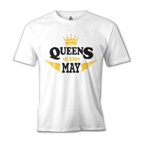 Burç Queens Born in May Beyaz Erkek T-Shirt