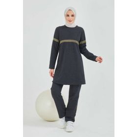 Burcu Tesettür BTS0004 Siyah Ikili Tesettür Eşofman Takımı