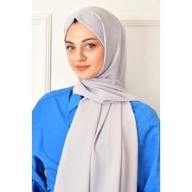 Burden İpek Düz Şifon Gri Şal