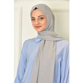 Burden İpek Düz Şifon Gri Şal