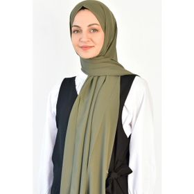 Burden İpek Düz Şifon Haki Şal
