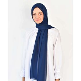Burden İpek DÜZ ŞİFON Lacivert ŞAL