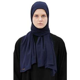Burden İpek DÜZ ŞİFON Lacivert ŞAL