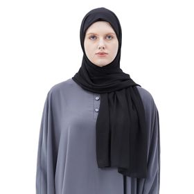 Burden İpek Düz Şifon Siyah Şal
