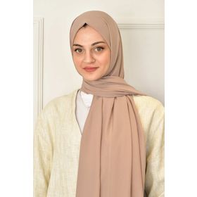 Burden İpek Düz Şifon Vizon Şal