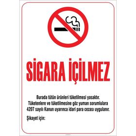 Buris Sigara İçilmez Uyarı Levhası