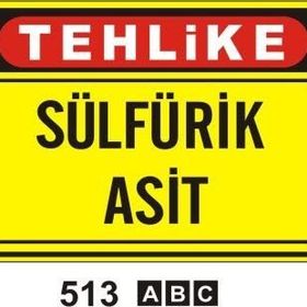 Buris Sülfürik Asit Uyarı Levhası