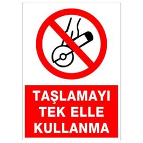 Buris Taşlamayı Tek Elle Kullanma Uyarı Levhası