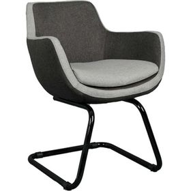 Bürocci 2244J1110 Comfort İki Ton Gri Kumaş Siyah Metal Ayaklı Misafir Koltuğu
