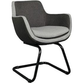 Bürocci 2244J1110 Comfort İki Ton Gri Kumaş Siyah Metal Ayaklı Misafir Koltuğu