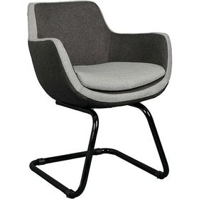 Bürocci 2244J1110 Comfort İki Ton Gri Kumaş Siyah Metal Ayaklı Misafir Koltuğu