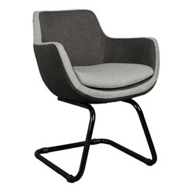 Bürocci 2244J1110 Comfort İki Ton Gri Kumaş Siyah Metal Ayaklı Misafir Koltuğu