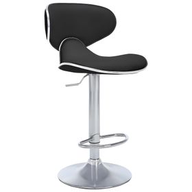 Bürocci 9549S0481 Siyah Modern Deri Metal Ayaklı Yüksek Tezgah Sandalyesi