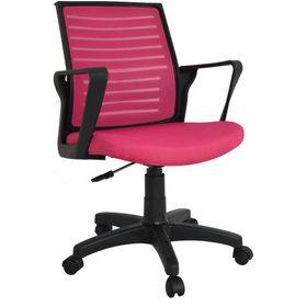 Bürocci Likya 2284L0548 Pembe Plastik Ayaklı Çalışma Koltuğu File
