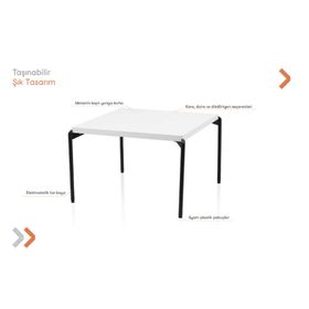 Bürosit Milayak 60x60 cm Kare Sehpa
