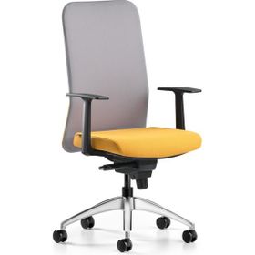 Bürotime Comfy Başlıklı Sabit Kol Krom Ayak Gri Sarı Çalışma Koltuğu