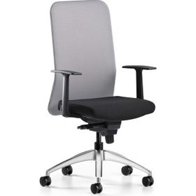 Bürotime Comfy Başlıklı Sabit Kol Krom Ayak Gri Siyah Çalışma Koltuğu
