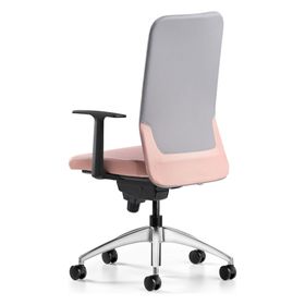 Bürotime Comfy Başlıklı Sabit Kol Krom Ayak Gri Somon Çalışma Koltuğu