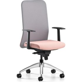 Bürotime Comfy Başlıklı Sabit Kol Krom Ayak Gri Somon Çalışma Koltuğu