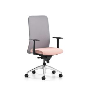 Bürotime Comfy Başlıklı Sabit Kol Krom Ayak Gri Somon Çalışma Koltuğu